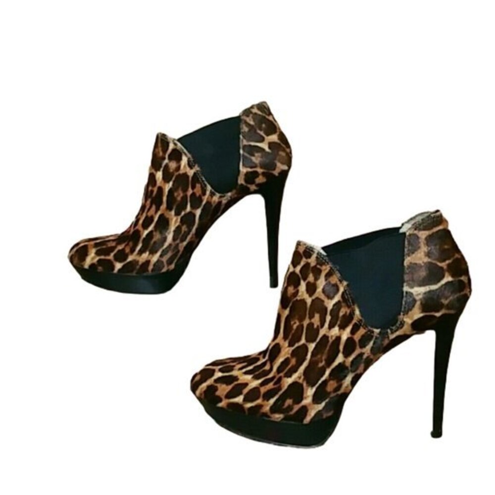 INC Madison Leopard Pony Hair Calf Boots 9